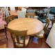 Mesa comedor redonda columna central + 4 sillas