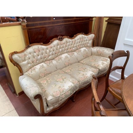 Sofa tipo luis xv tapizado tela  damasco