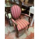 Sillon con brazos madera vista tap rayas
