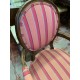 Sillon con brazos madera vista tap rayas