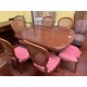 Mesa comedor ovalada ext + 6 sillas respaldo rejilla