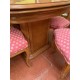 Mesa comedor ovalada ext + 6 sillas respaldo rejilla