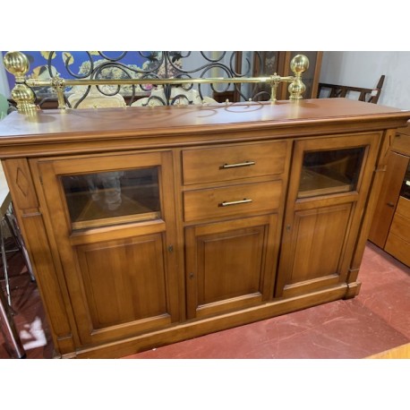 Aparador rustico madera maciza 2/p cristal