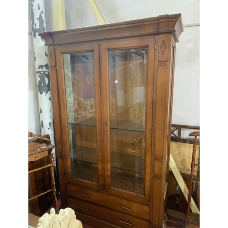 Vitrina rustica 2/p 2/c madera maciza
