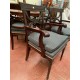 Sillon estilo ingles madera de caoba tap verde