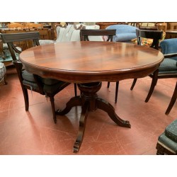 Mesa comedor estilo ingles madera caoba redonda ext
