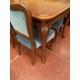 Mesa comedor madera caoba maciza + 8 sillas tap azul