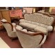 Sofa madera vista con copete + 2 butacas tap beige