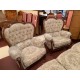Sofa madera vista con copete + 2 butacas tap beige