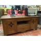 Mueble tv bajo madera maciza color cerezo