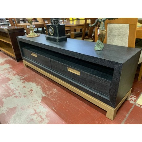 Mueble bajo tv madera roble bicolor