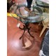 Velador hierro tapa cristal redonda