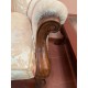 Butaca clasica madera vista tap rayas beige