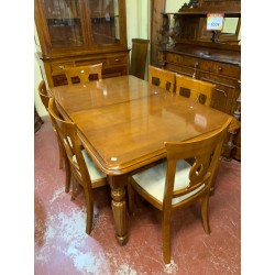 Mesa comedor victoriana cerezo ext + 6 sillas