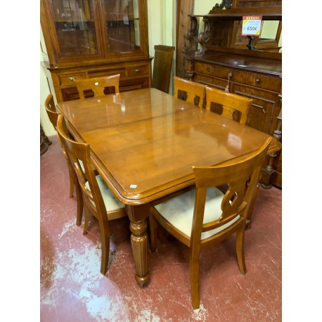Mesa comedor victoriana cerezo ext + 6 sillas