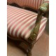 Sofa isabelino madera de nogal tap rayas