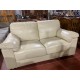 Sofa 3/p piel beige + 2 plazas