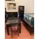 Mesa comedor rect ext + 6 sillas color negro ebano