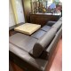 Sofa + chaislonge en piel y semipiel color chocolate