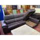 Sofa + chaislonge en piel y semipiel color chocolate