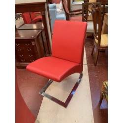 6 sillas diseño italiano semipiel rojo