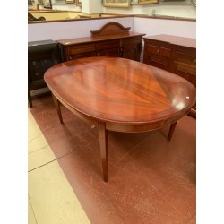 Mesa comedor oval madera de cerezo maciza extensible