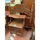 Pareja de cabeceros antiguos + mesilla madera castaño