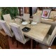 Mesa comedor tapa madera decapada patas cromadas