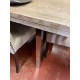 Mesa comedor tapa madera decapada patas cromadas
