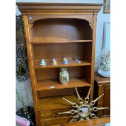 Estanteria libreria en madera de cerezo con 3 cajones