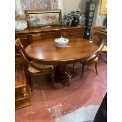 Mesa comedor ovalada madera de cerezo ext + 4 sillas