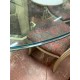 Mesa comedor columna marmol tapa cristal redondo pecho paloma
