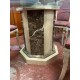 Mesa comedor columna marmol tapa cristal redondo pecho paloma