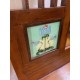 Consola antigua con perchero madera noble con ceramica