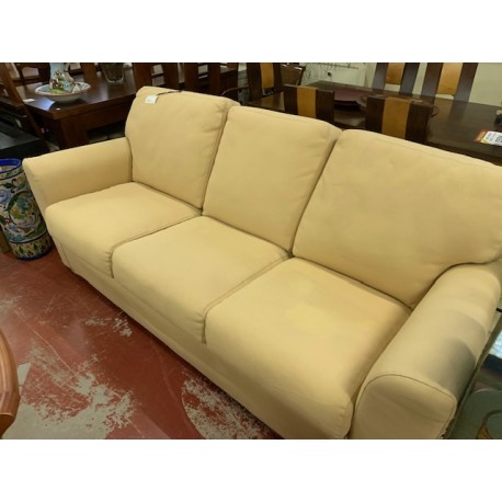 Sofa 3/p desenfundable tap chenilla color mostaza