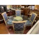 Mesa comedor estilo rococo tapa cristal + 4 sillas