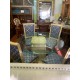 Mesa comedor estilo rococo tapa cristal + 4 sillas