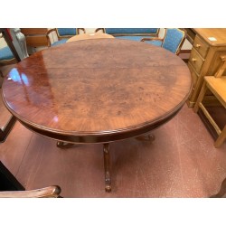 Mesa comedor redonda clasica raiz nogal ext