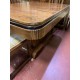 Mesa comedor en madera de nogal estilo Art Deco con 6 sillas