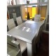 Mesa comedor moderna en blanco y plata + 6 sillas