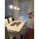 Mesa comedor moderna en blanco y plata + 6 sillas