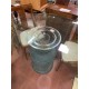 Mesa comedor columna color azul tapa cristal redondo