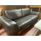 Sofa diseño italiano en piel marron oscuro
