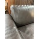 Sofa diseño italiano en piel marron oscuro