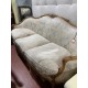 Sofa estilo luis XVI en nogal claro tap beige