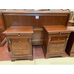 Cabecero matrimonio + 2 mesillas madera de cerezo