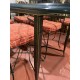 Mesa comedor estructura forla maciza tapa cristal + silleria