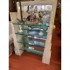 Estanteria marmol travertino y cristal